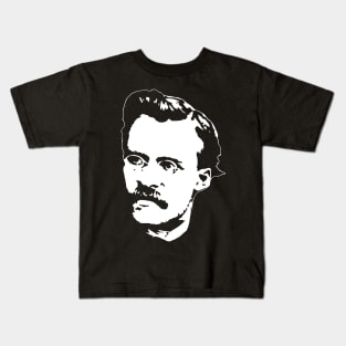 Friedrich Nietzsche White On Black Kids T-Shirt